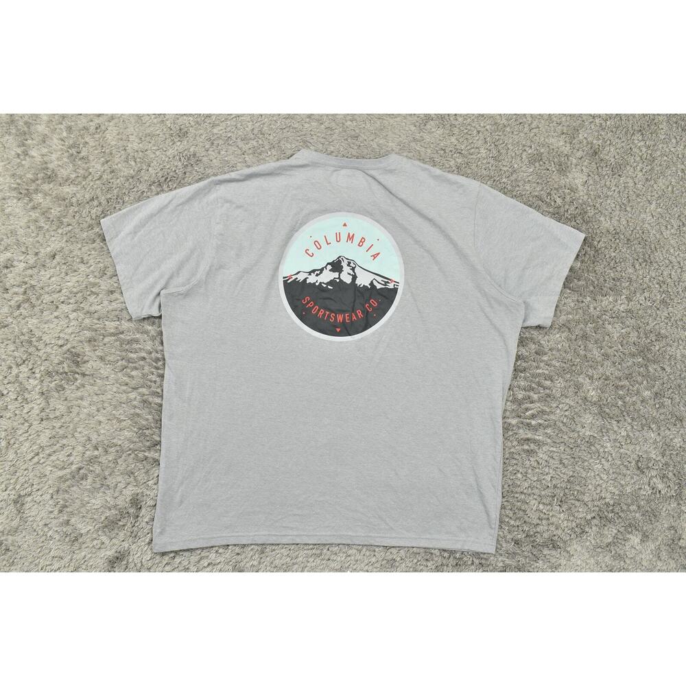 Columbia Men's XXL Gray Cotton T-Shirt Crew Neck Short Sleeve Solid - Picture 3 of 10
